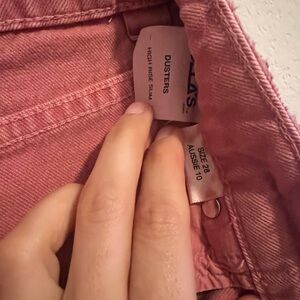 High Rise Slim Pink Jeans